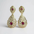 Pendiente flor rosada