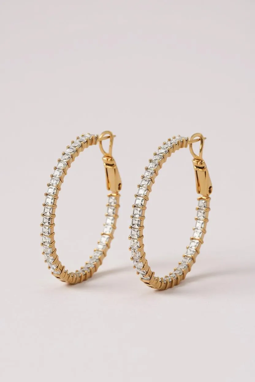 Pendientes Aros Cristal de Luna