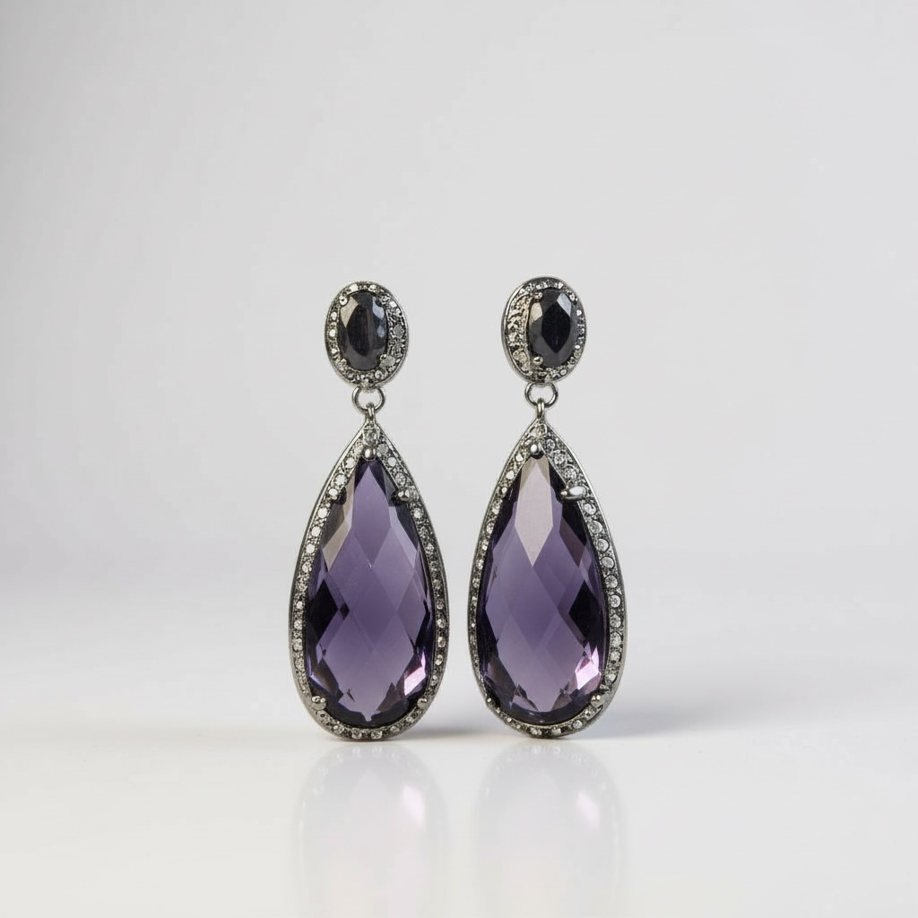 Pendientes gota morada