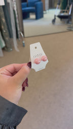 Pendientes esfera rosa pastel