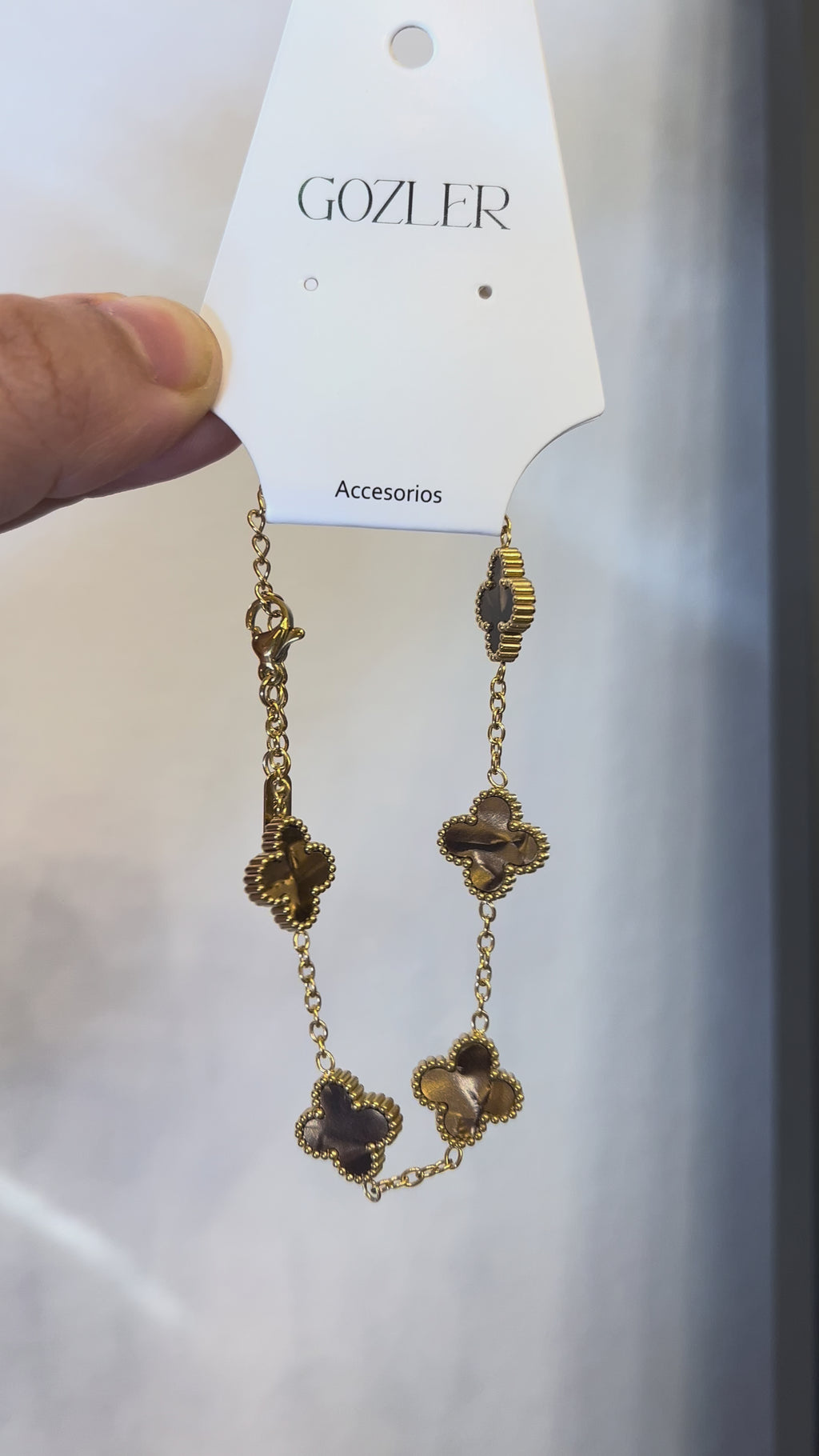 Pulsera Trébol Marrón