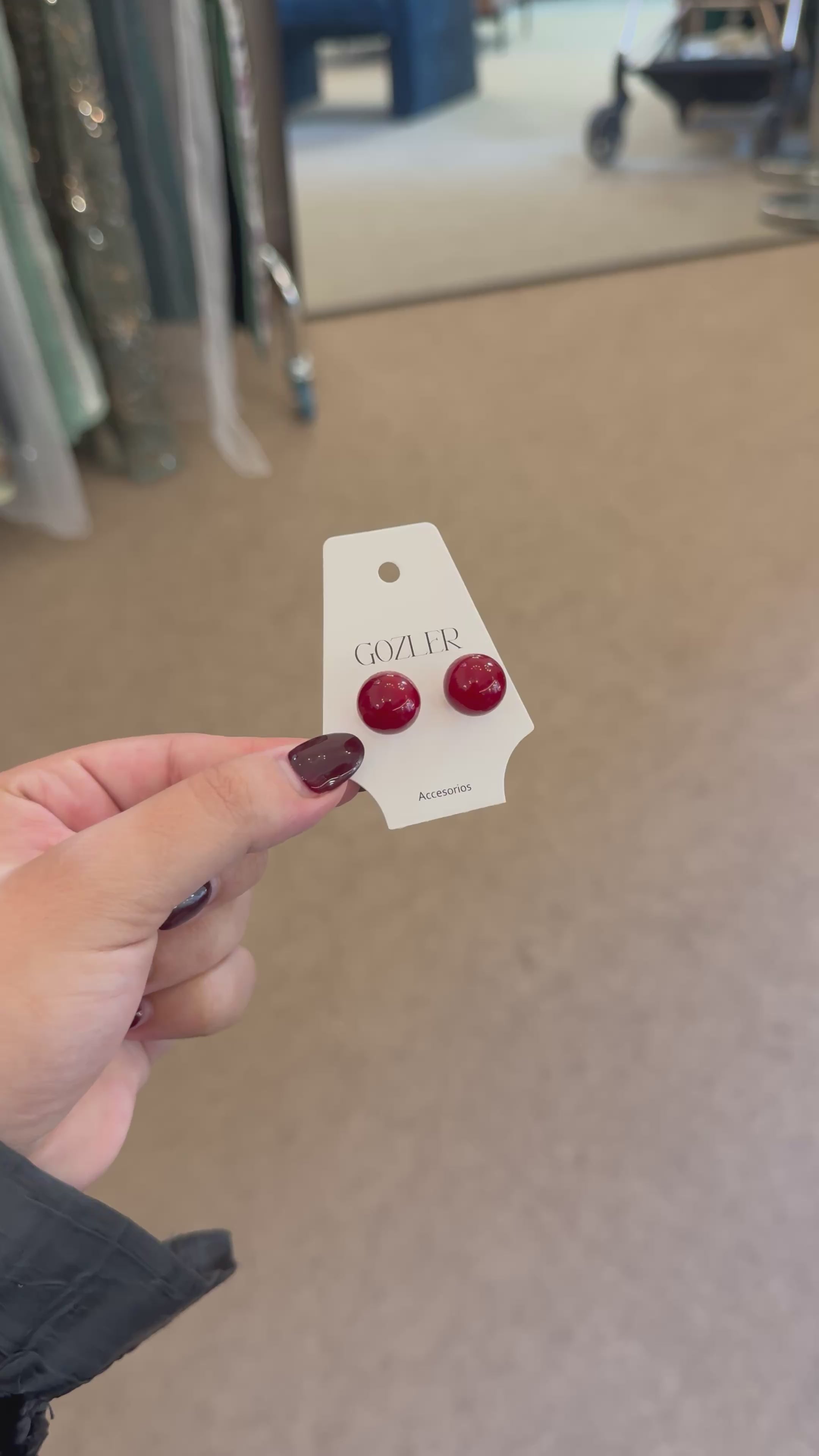 Pendientes esfera vino